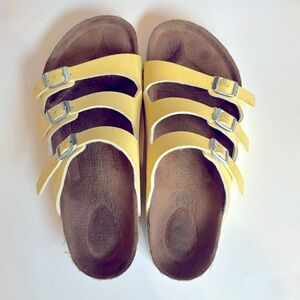Size 41 - Light Yellow - 3 Strap Birkenstocks -  only worn a couple times